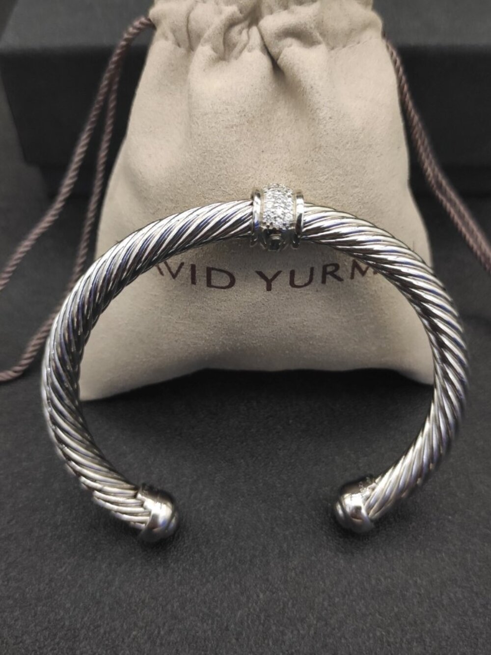 David Yurman 925 Silver Bracelet with Original Pouch